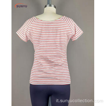 T-shirt con scollo a V Manica Reglan Ladie